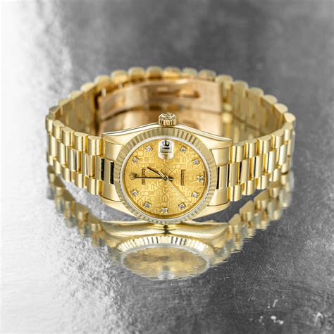 rolex presidential gold watch|pre owned presidential Rolex watches.